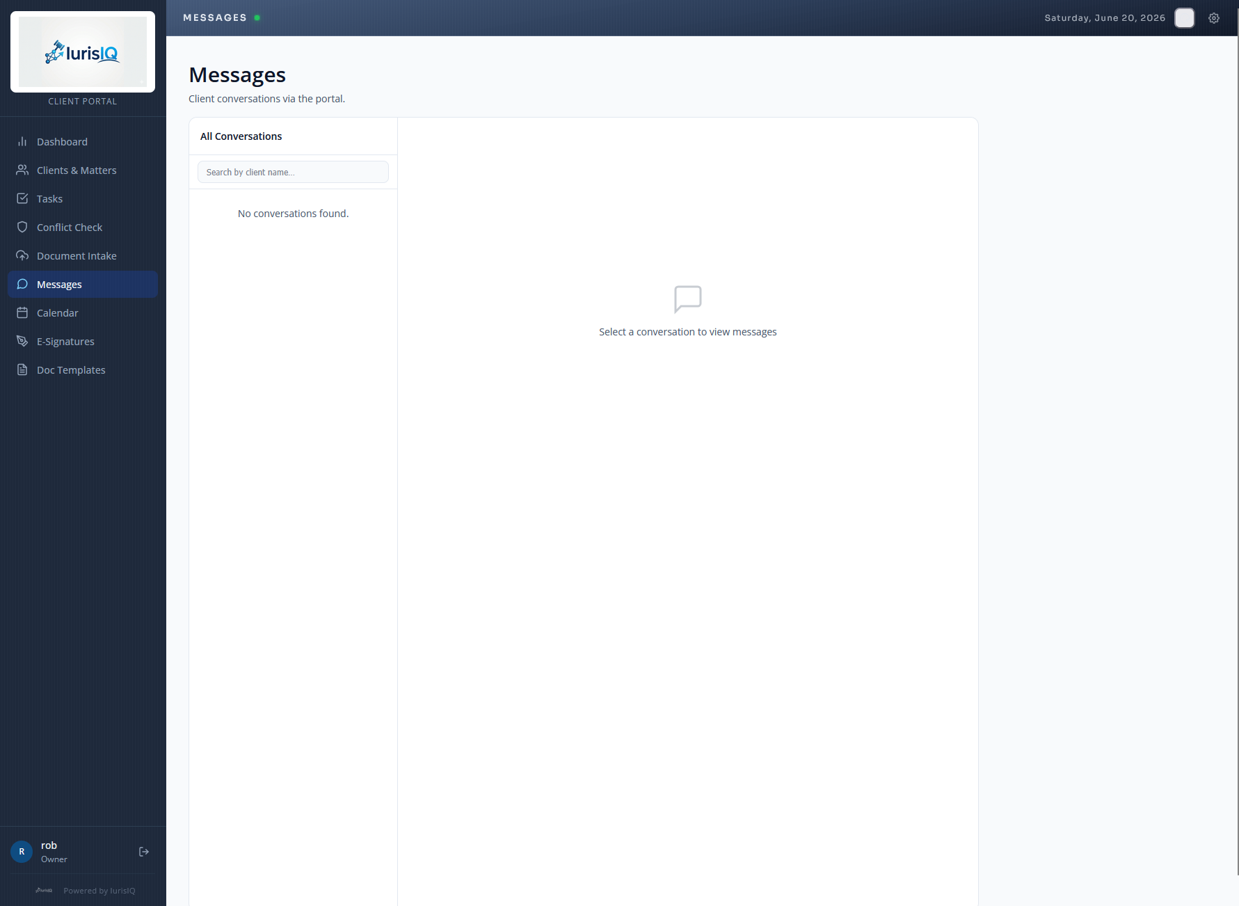 Secure messaging interface